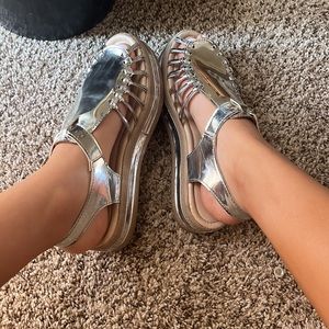 platformed Mexican silver sandals